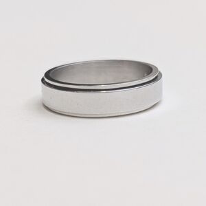 Unisex Titanium Steel Spinner Ring, Size 9